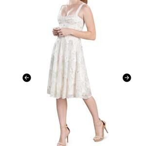 NWT Dress The Population Adelina Sequin Fit & Flare Dress, Sz S